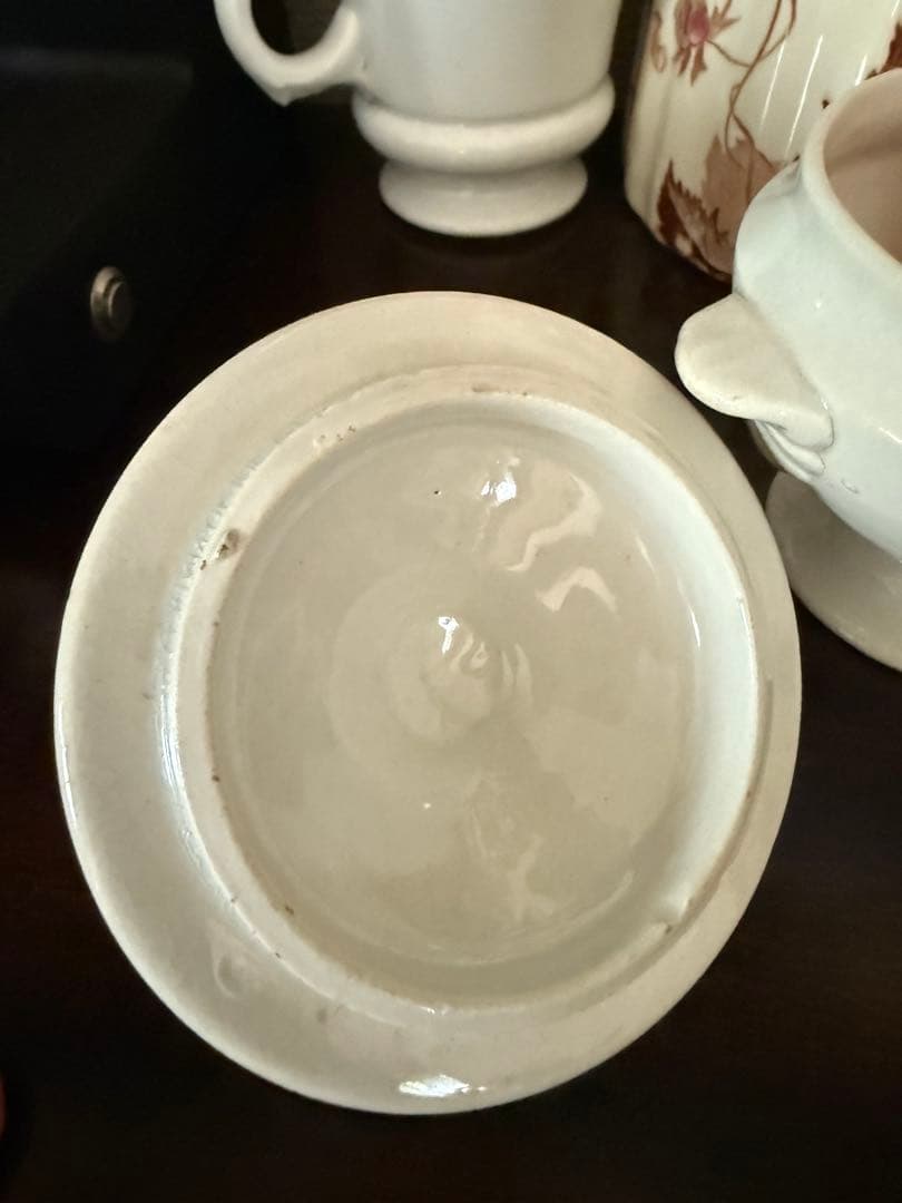 セール！スーピエール　ディネット！ホワイト蓋付きボウル　アンティーク