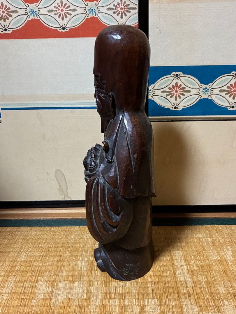 木製 彫刻 中国？ 人物像 約44㎝