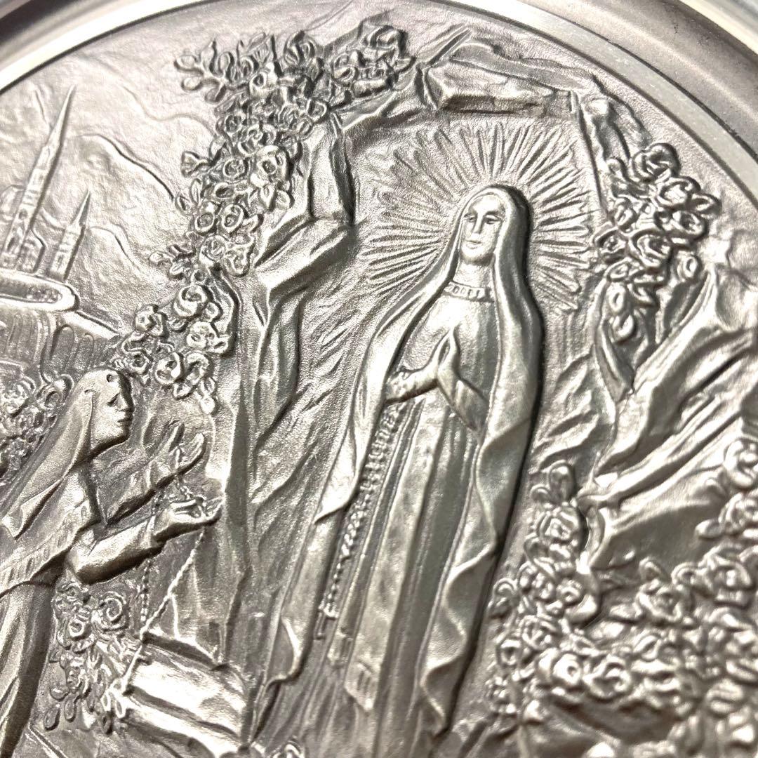 ルルドの聖母像 ピューター製プレート◇