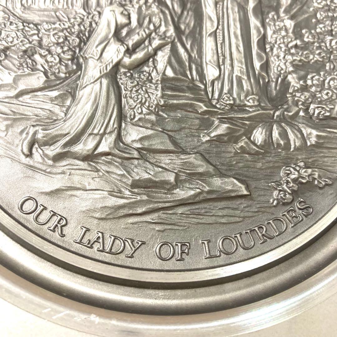 ルルドの聖母像 ピューター製プレート◇