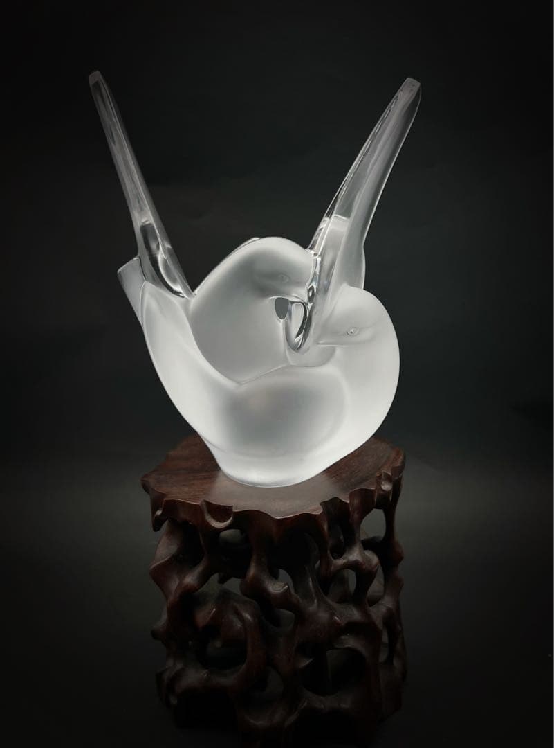 ラリック花瓶シルヴィー Sylvieシルビー フラワーベース 鳥 LALIQUE