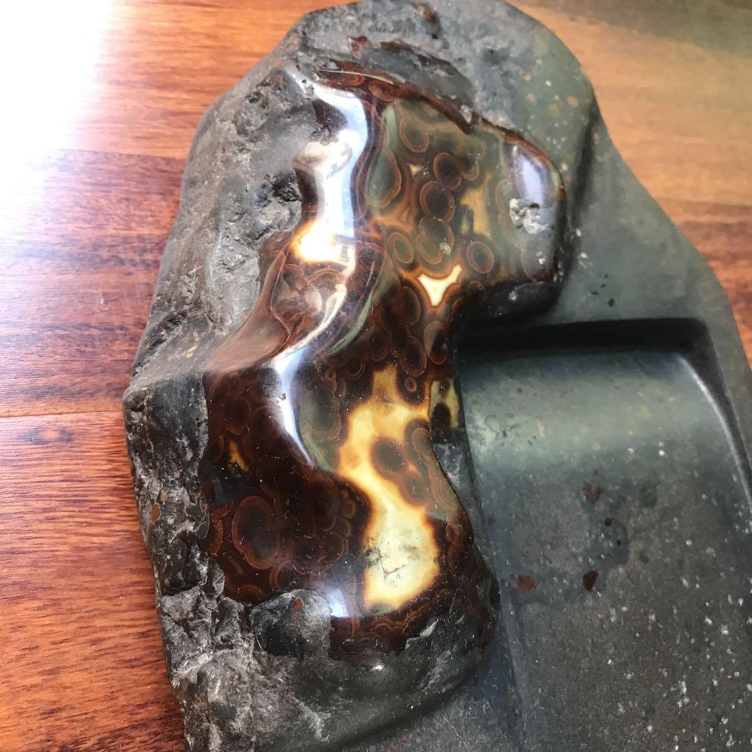 唐木蓋つき、古い硯