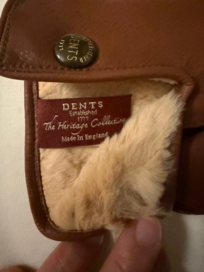 DENTS革手袋　ラビットファー裏地
