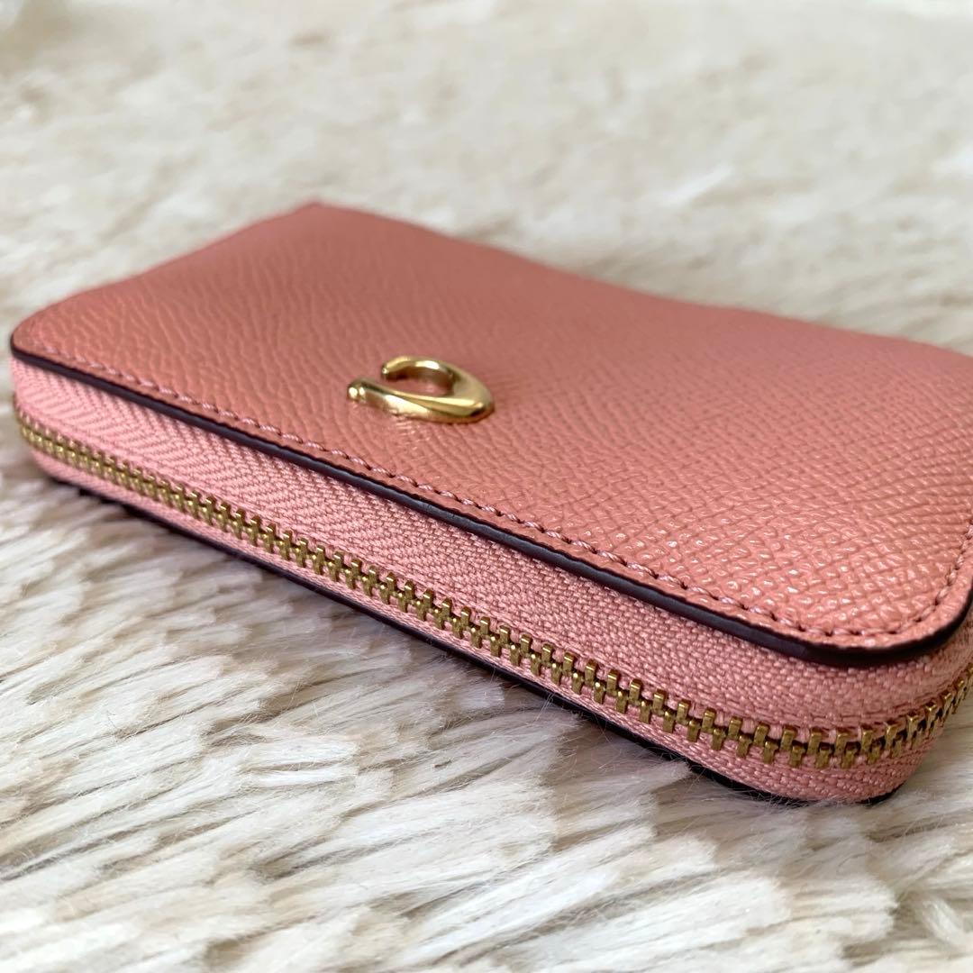 極美品【COACH】コーチ スモール ジップ アラウンド カード ケース