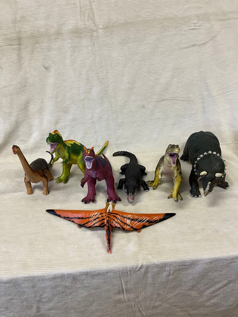 大型　7体フィギュア　恐竜　ワニ　ソフビ　【匿名配送】　フェバリットコレクション