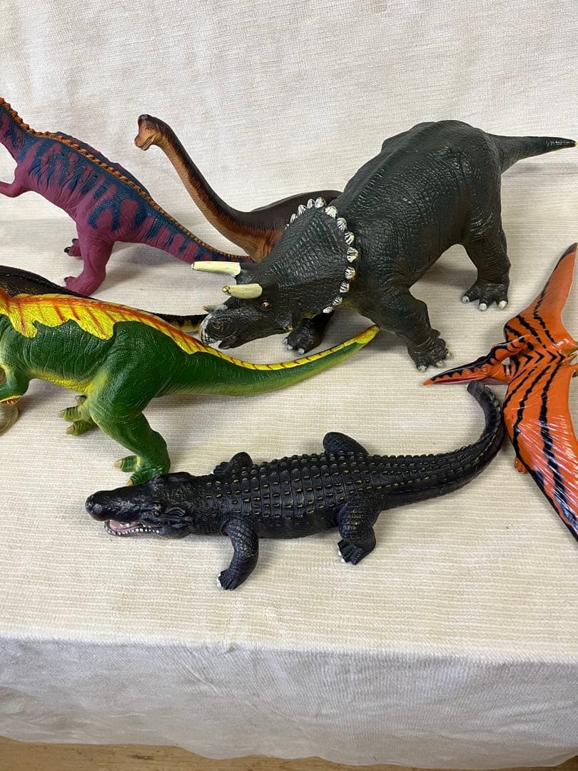 大型　7体フィギュア　恐竜　ワニ　ソフビ　【匿名配送】　フェバリットコレクション
