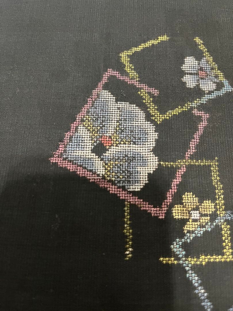 【優美粧】本場大島紬 着尺 反物 花文様 正絹 泥染め 9マルキ 地空き 地球印