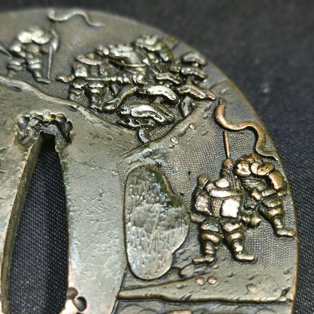 刀剣美術 後藤逹乗 花押 源平合戦図 後藤家名品 銅地 江戸骨董 蒐集家放出美品