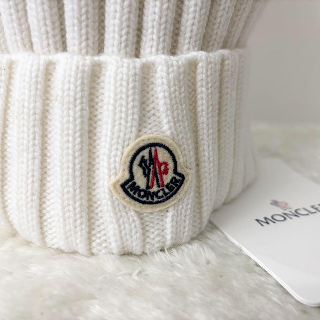 【新品未使用】MONCLER モンクレール ニット帽 白色