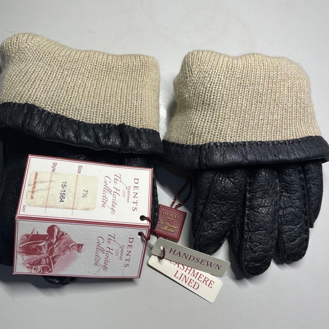 デンツ ペッカリー ブラック 7-1/2 ハンプトン カシミア製ライニング