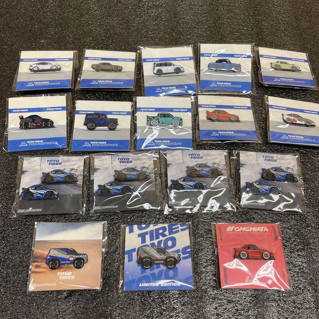 非売品トーヨータイヤピンバッジ 17個☆限定版ラスベガスSEMA show