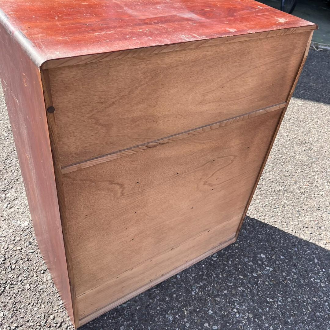 K◇ 茶箪笥 茶棚 無垢材 すり硝子 アンティーク ヴィンテージ 古家具 古民家