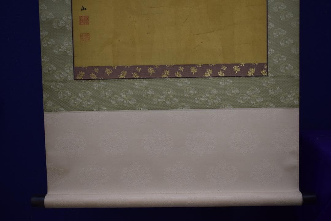 【真作】三笠華山/桃仙人図/掛軸☆宝船☆Z-589