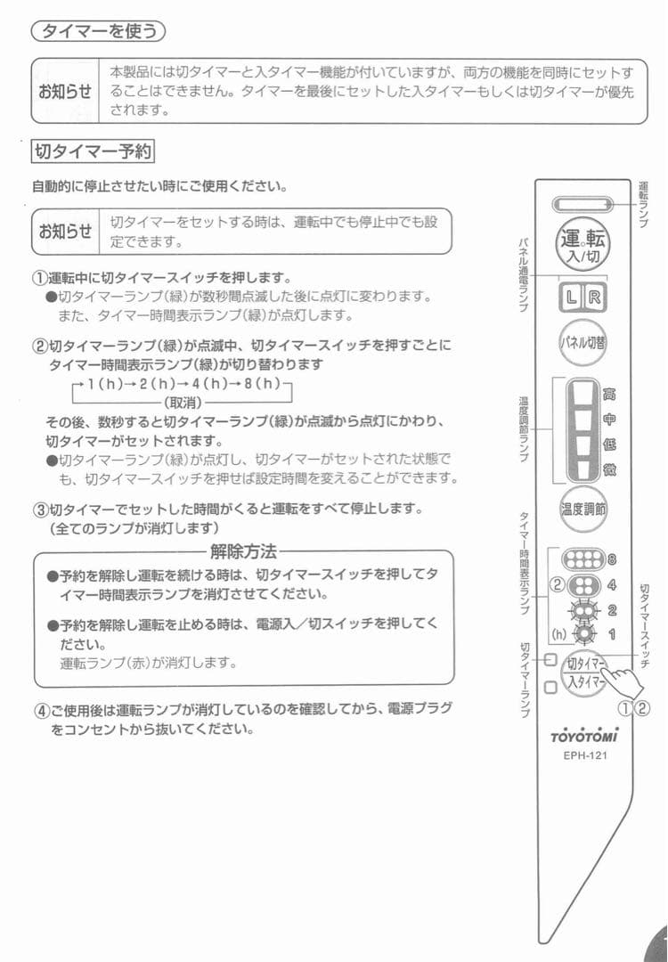 パネルヒーター　トヨトミ電気ワイド遠赤暖房