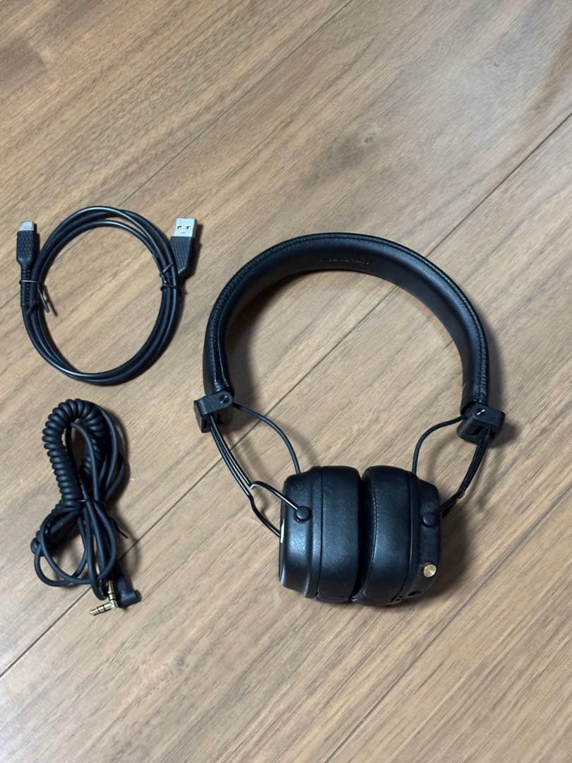 Marshall ヘッドホン ブラック 充電器 有線コード付