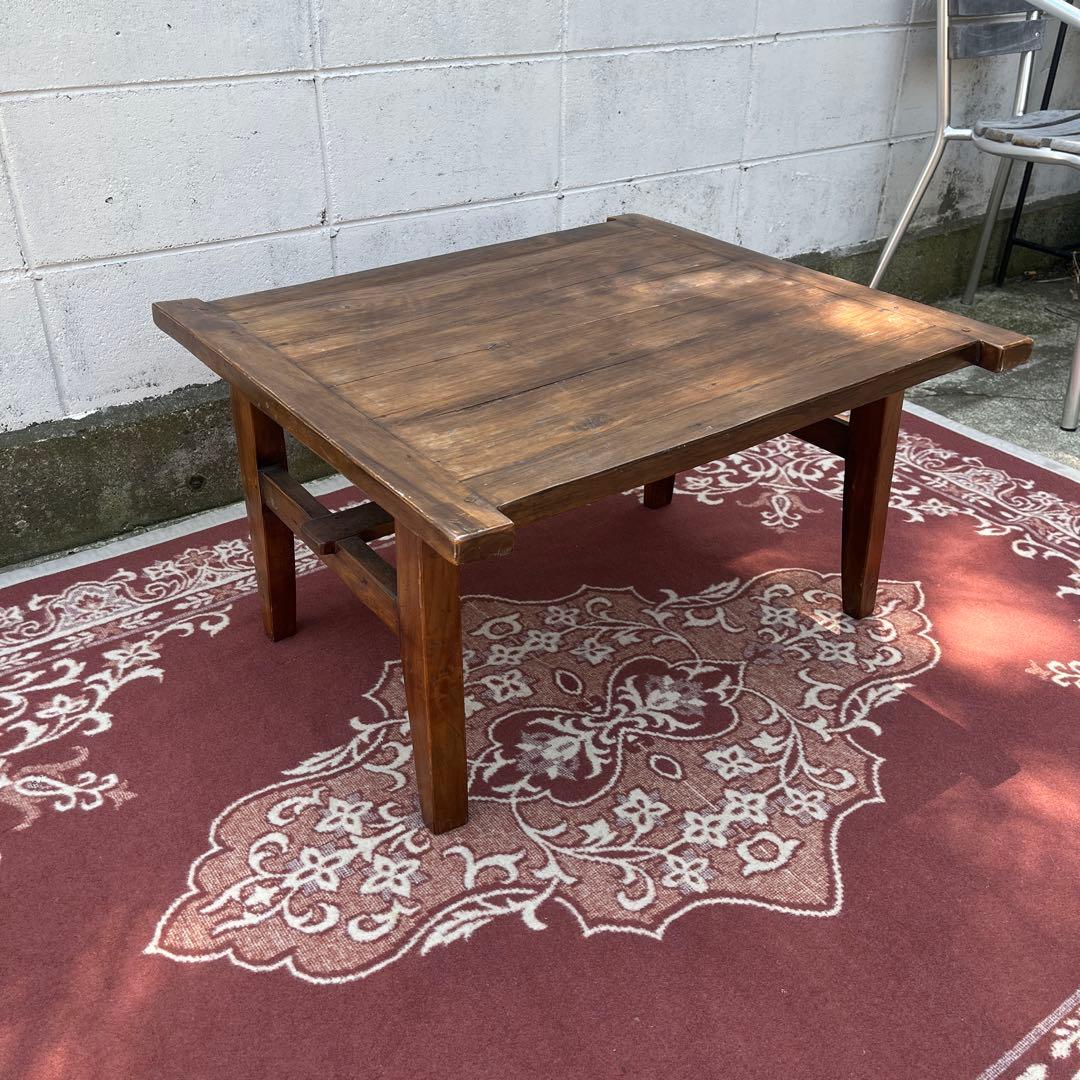 古家具ビンテージ品◾️チーク材 木製無垢材 コーヒーテーブル サイドテーブル 机