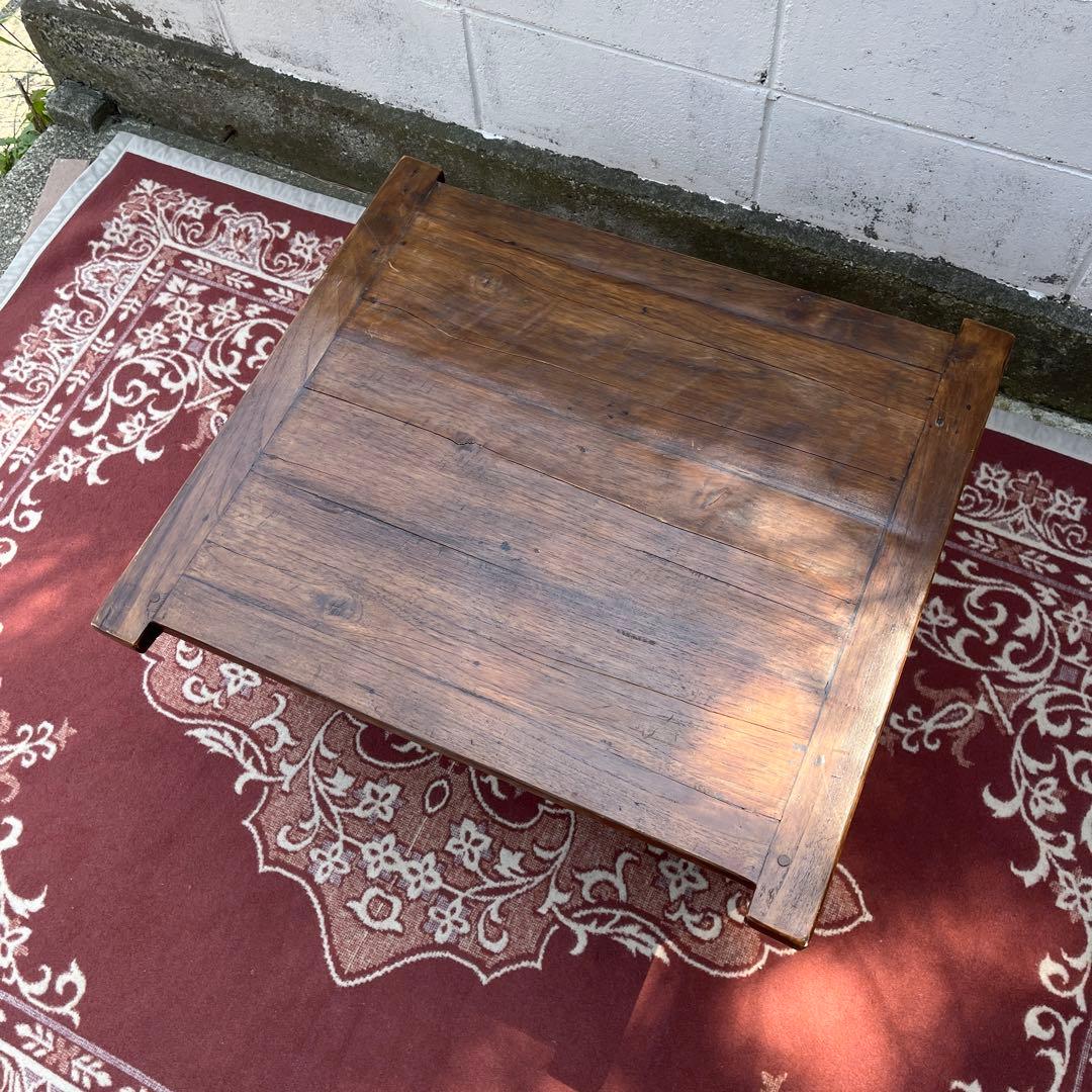 古家具ビンテージ品◾️チーク材 木製無垢材 コーヒーテーブル サイドテーブル 机