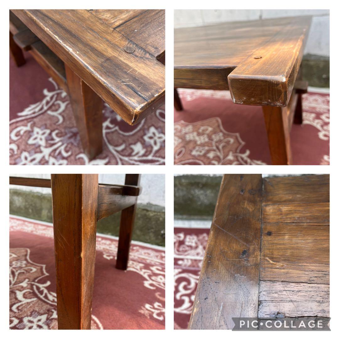 古家具ビンテージ品◾️チーク材 木製無垢材 コーヒーテーブル サイドテーブル 机