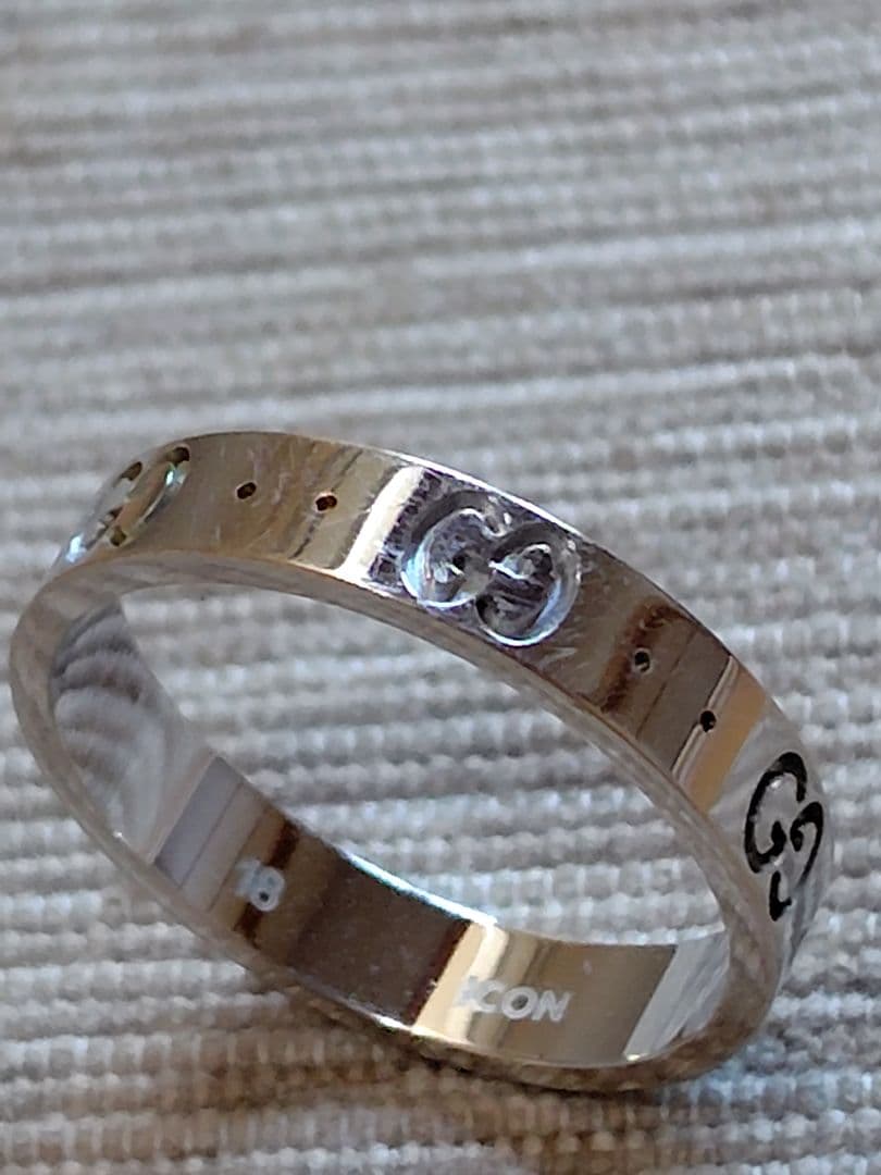 グッチ　アイコンスリムリング　サイズ17 　18金WG　説明必読願います