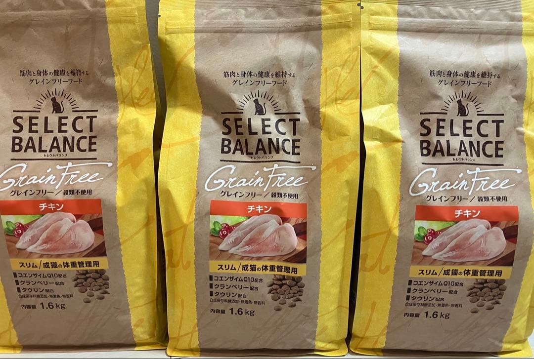 セレクトバランス　グレインフリー　スリム　チキン　猫用　1.6kg×3