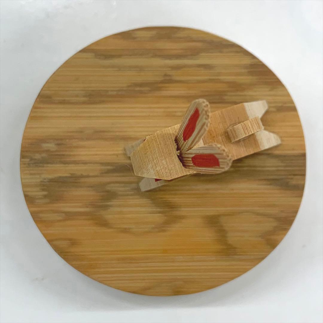 【香合　竹　兎】竹遊　共箱　越前竹細工