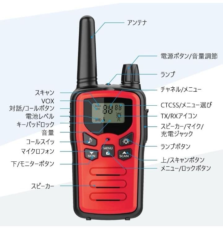 トランシーバー 無線機 免許不要 特定小電力 充電式 簡単操作 災害·地震