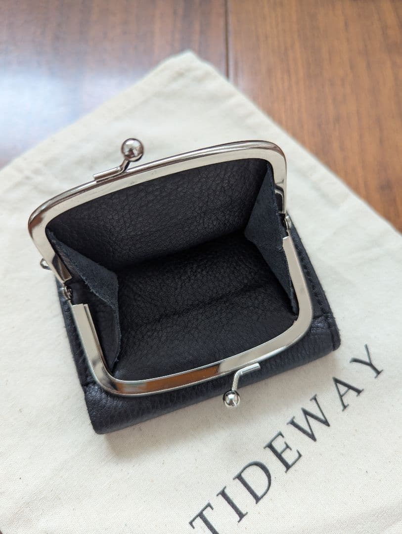 TIDEWAY 三つ折り財布 がま口　ブラック　黒