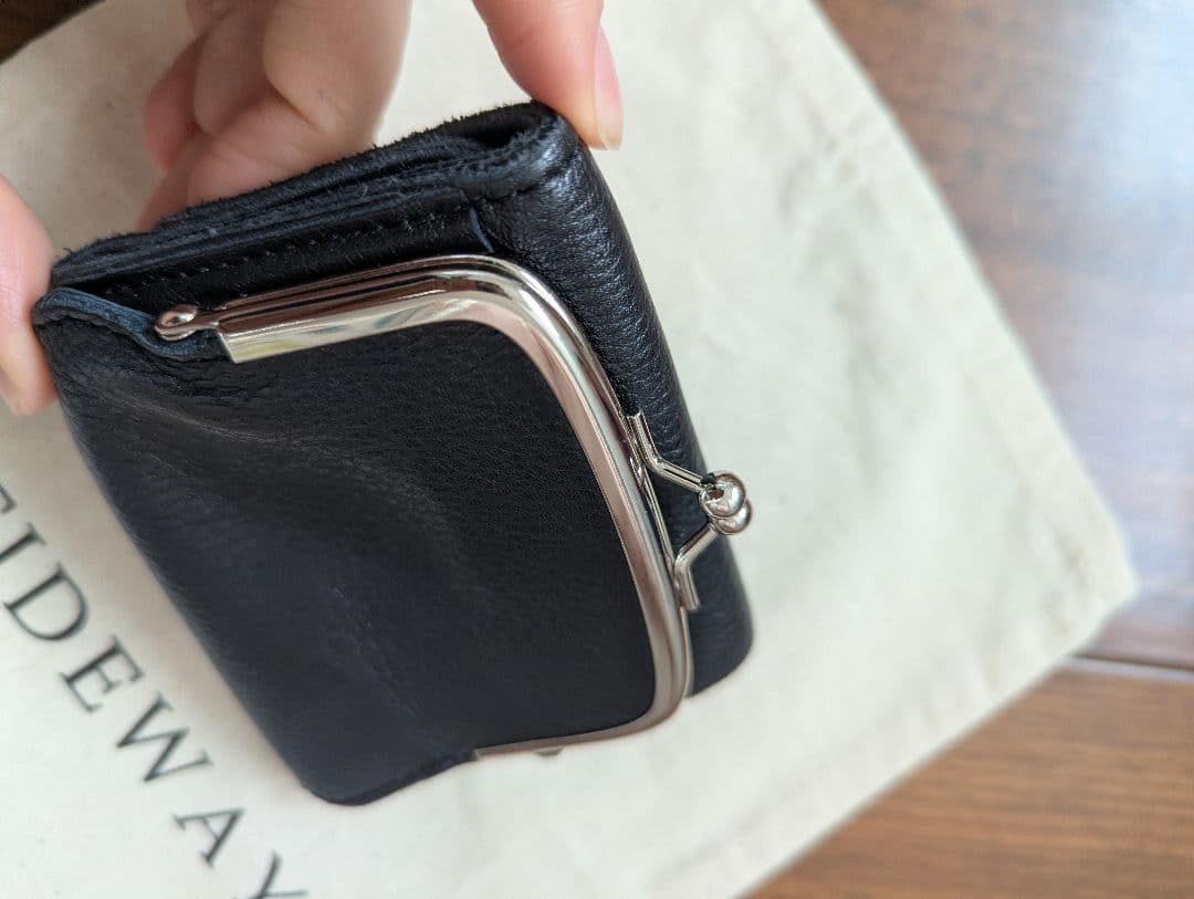 TIDEWAY 三つ折り財布 がま口　ブラック　黒