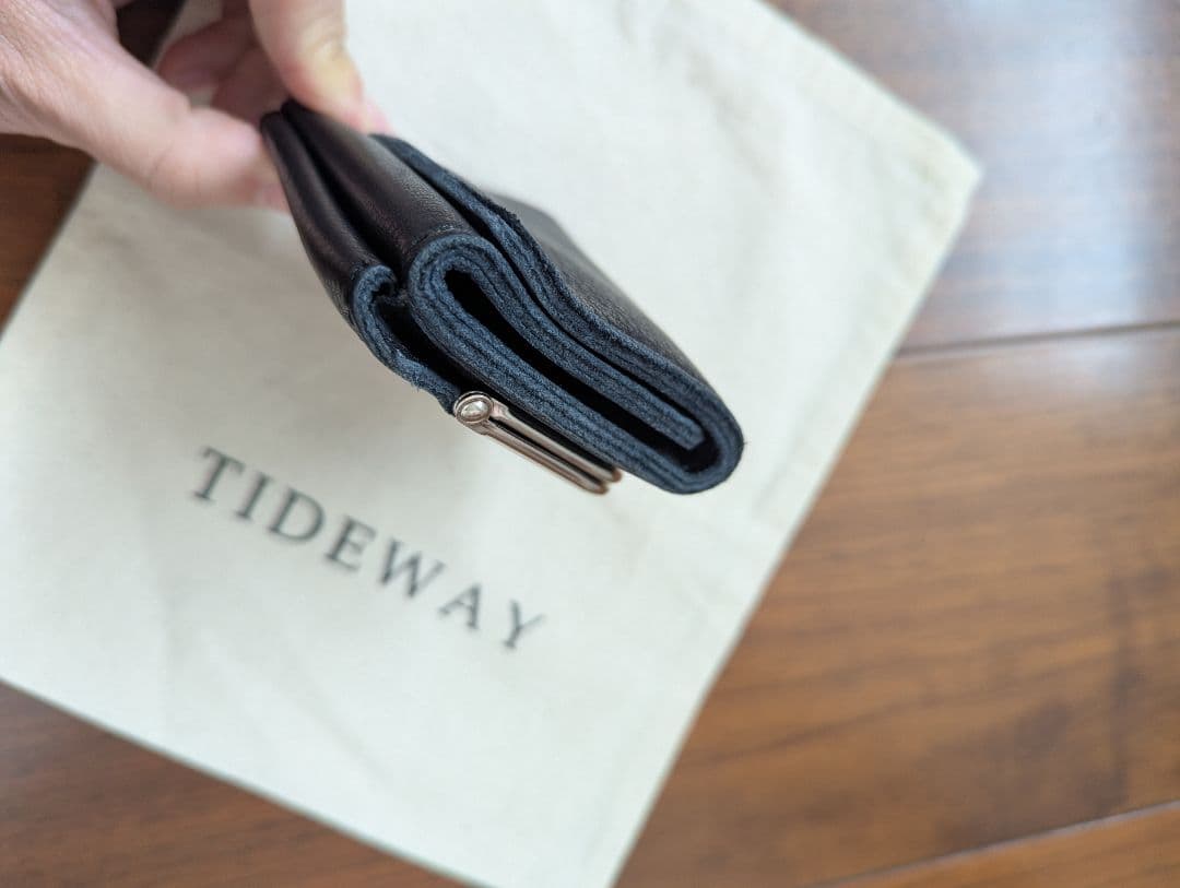 TIDEWAY 三つ折り財布 がま口　ブラック　黒