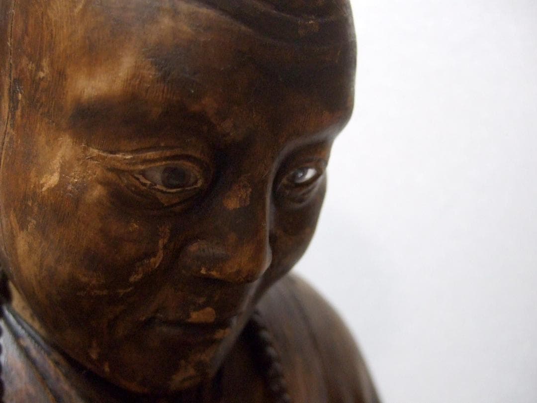 時代物 木造 玉眼 座像 仏像 寄木 仏教美術 木彫り