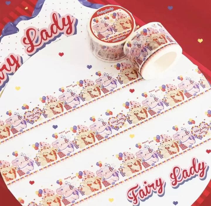 W1335.fairylady うさぎとくま マスキングテープ