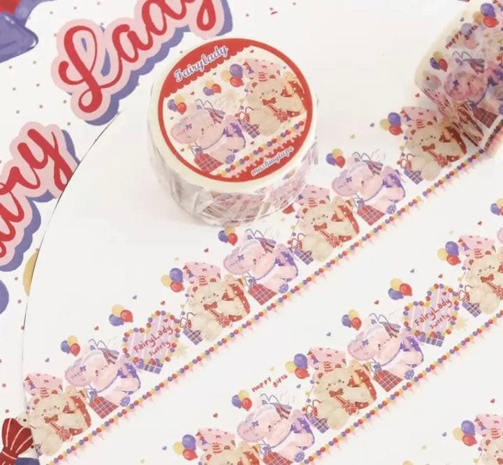 W1335.fairylady うさぎとくま マスキングテープ
