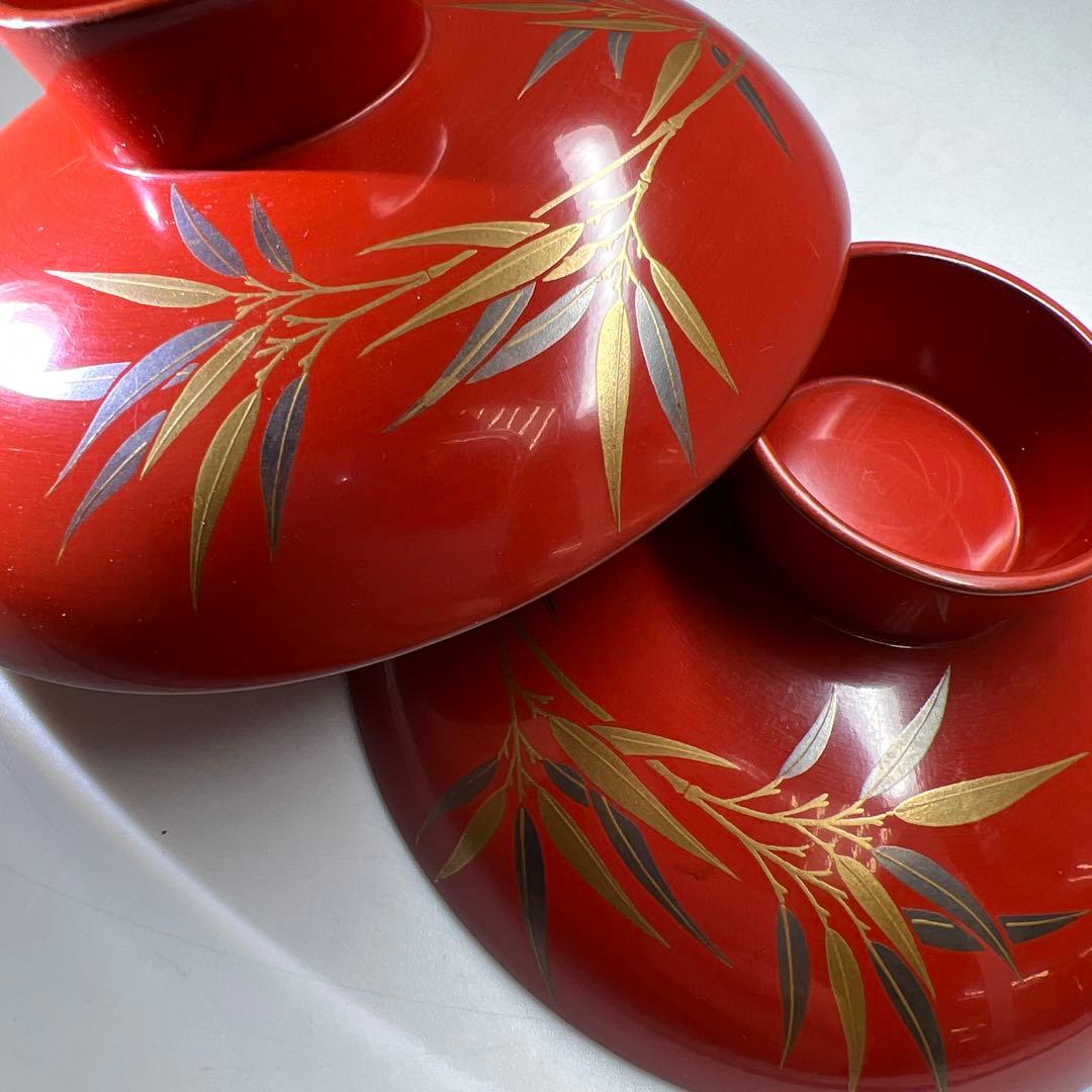 上手　盛蒔絵鯛盃一対　木箱付　直径約9㎝　東Y7-1125☆2F