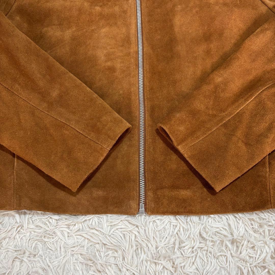 美品 ZARA スエード シングルライダースジャケット 牛革 カウレザー