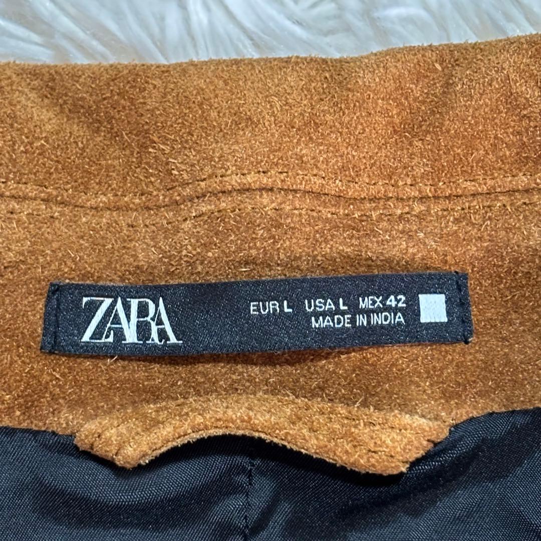 美品 ZARA スエード シングルライダースジャケット 牛革 カウレザー