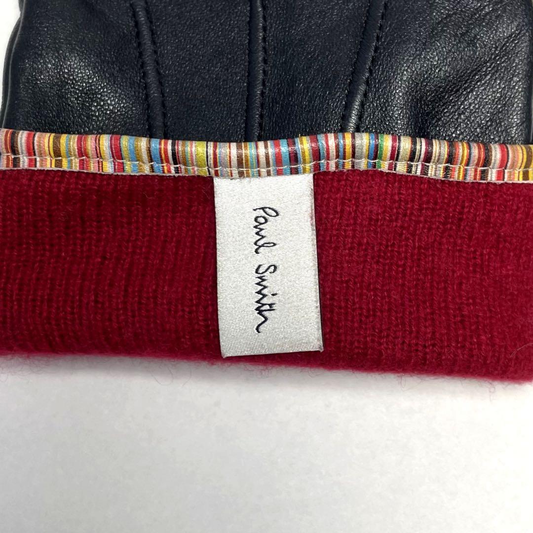 Paul Smith タッチパネル対応 手袋 黒色 ブラック 羊革・カシミヤ製