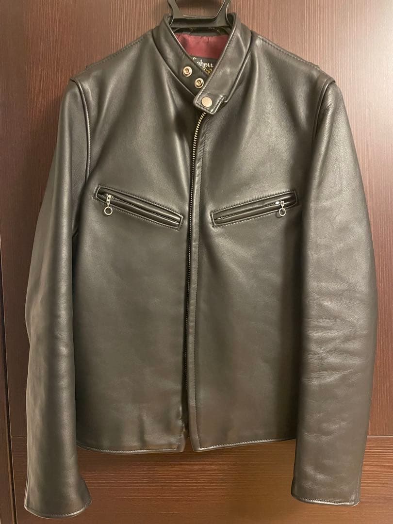 ◆【超美品】schott 641XX ブラックUSA製シングルレザーJKT 36