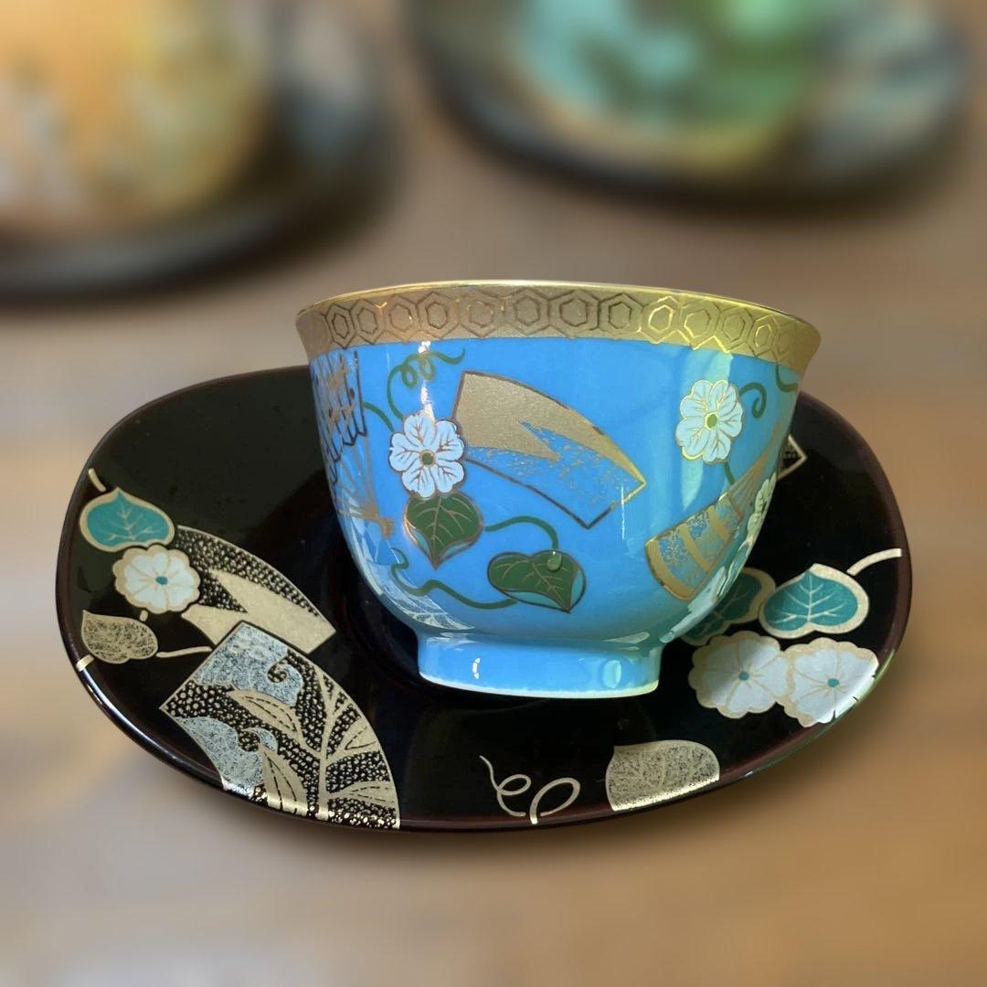 源氏物語　茶道具セット 急須と茶碗5個　清兵衛窯