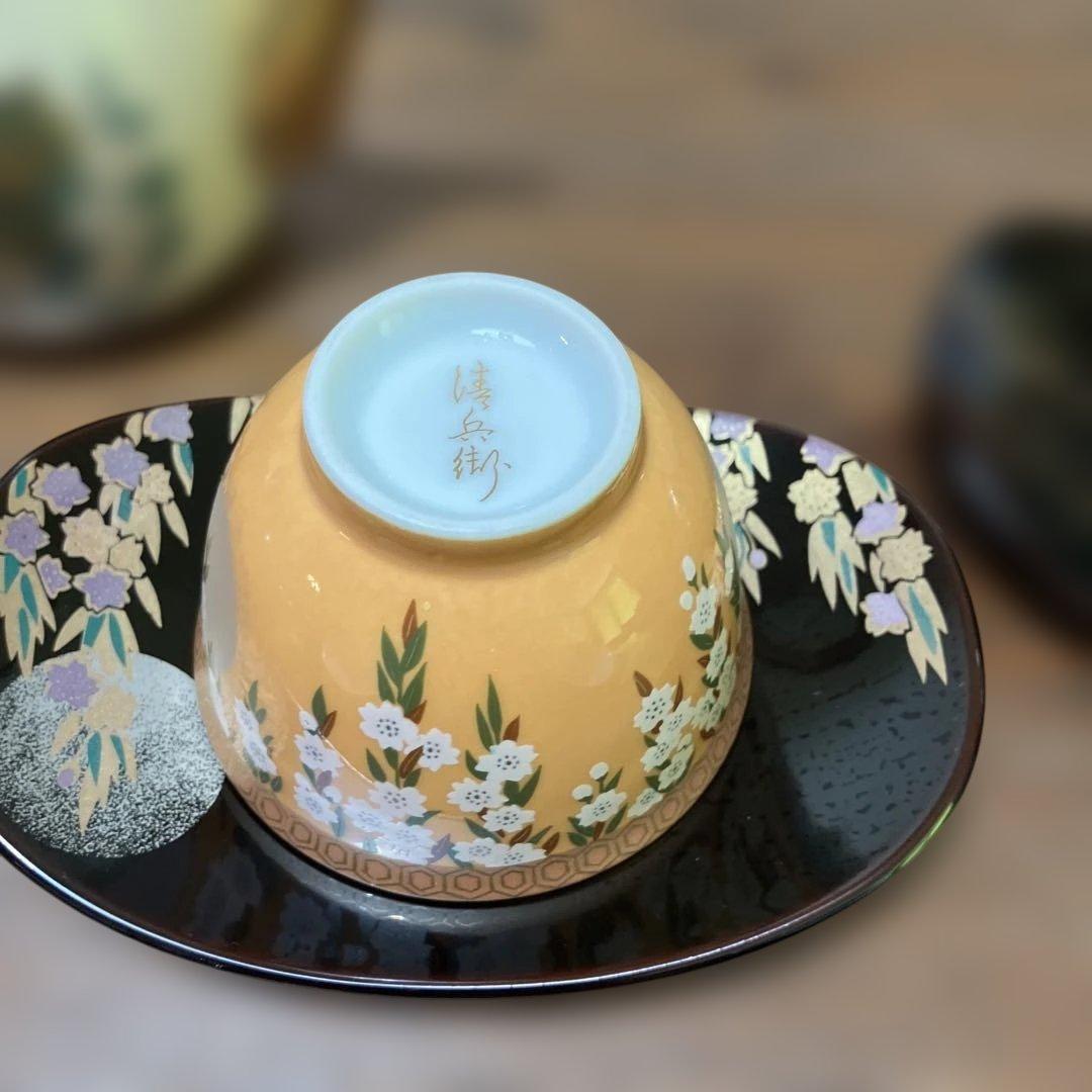 源氏物語　茶道具セット 急須と茶碗5個　清兵衛窯