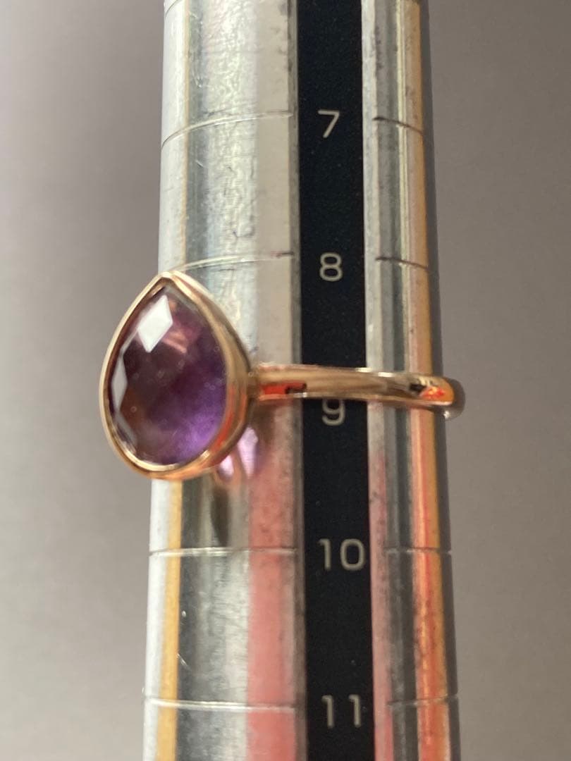 ネ*コ様 TAKANO ティアドロップリング　K18ピンクゴールド　アメジスト