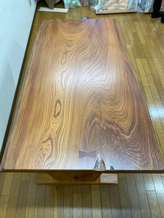 [即購入OK] 耳付き一枚天板　欅　匠仕様ダイニングテーブル　新品未使用　無垢材