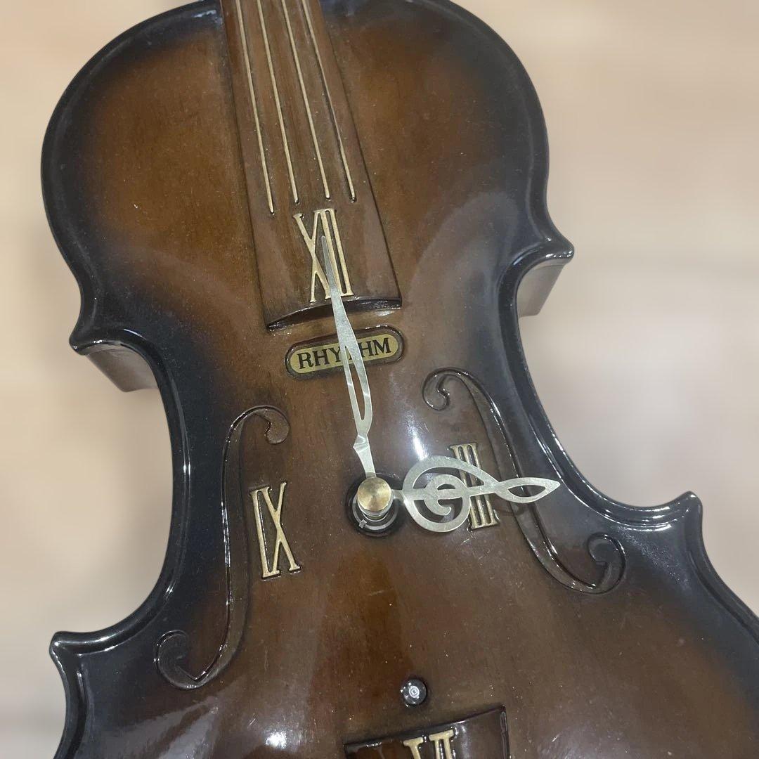 RHYTHM バイオリン型 時計 4MHA03RH リズム時計