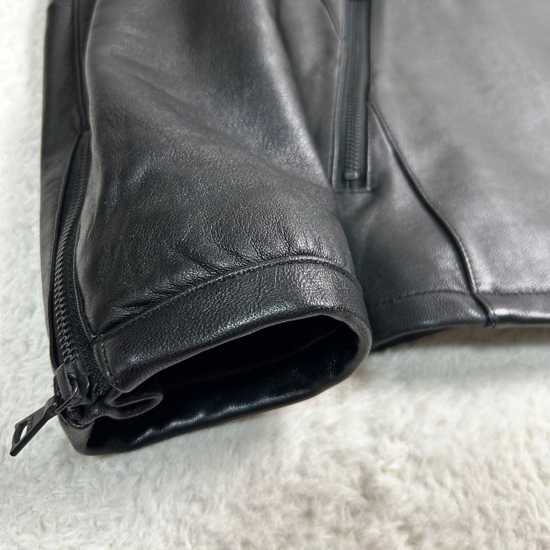 極美品◆メンズメルローズ レザー シングルライダースジャケット ラムレザー 4