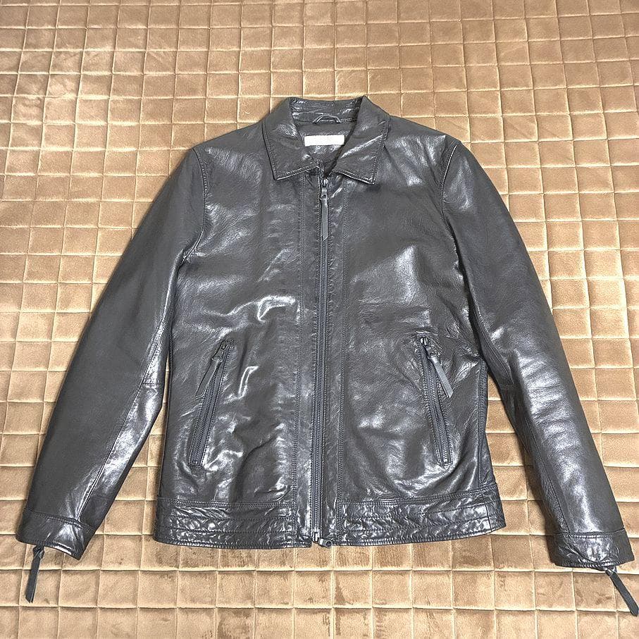 ほぼ新品ナノユニバース■中綿オイルドレザー SライダースMブラック/サーモライト