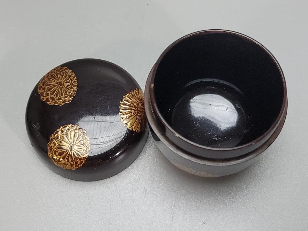 茶道具 菊蒔絵 棗 時代物