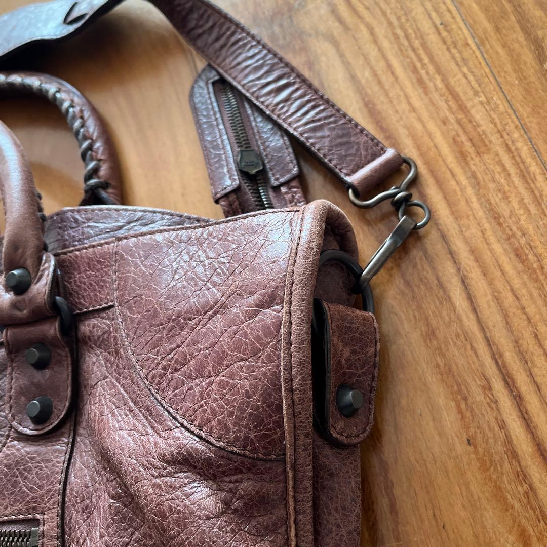 Balenciaga ブラウンレザー ハンドバッグ