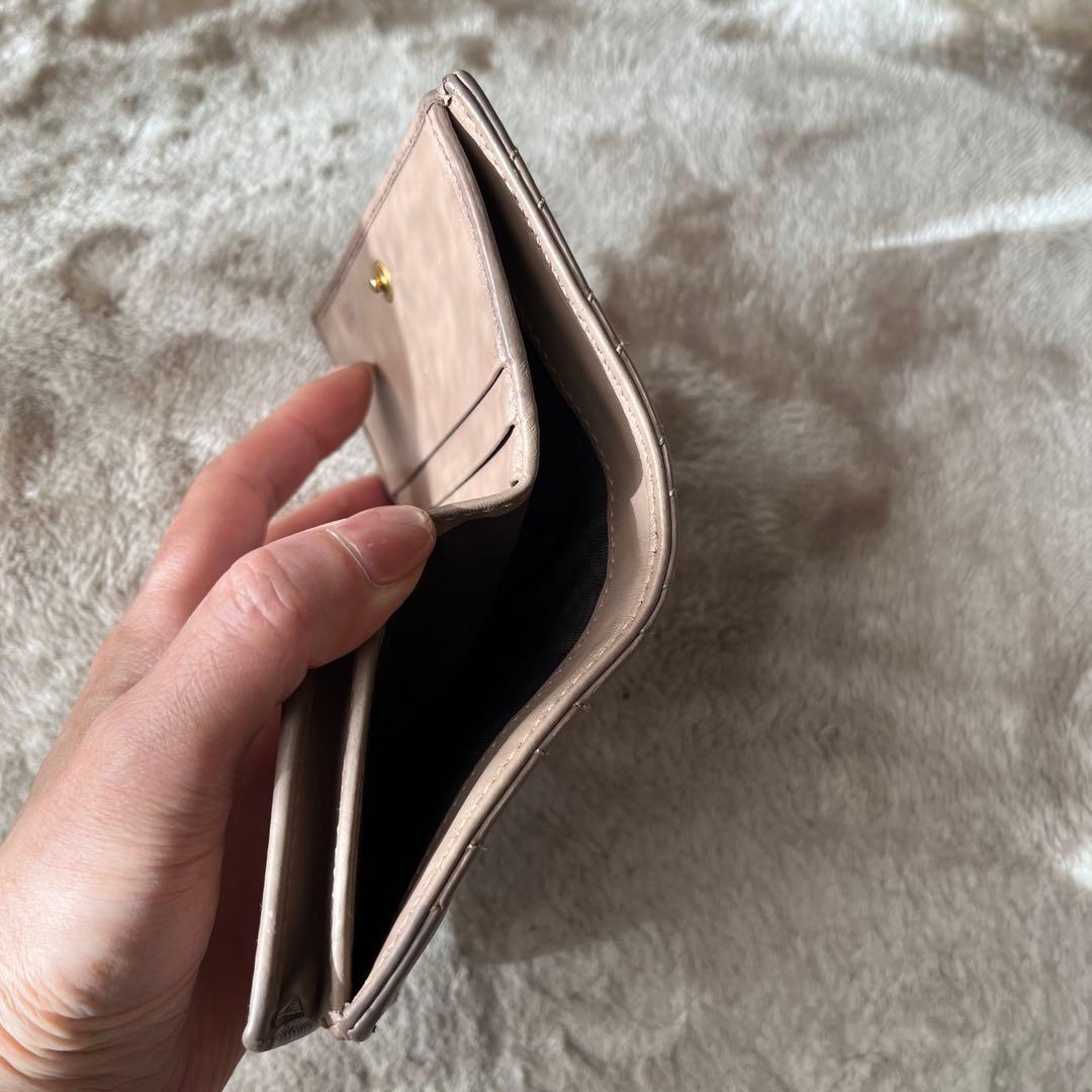 GUCCI マーモント二つ折り財布 ベージュ レザー