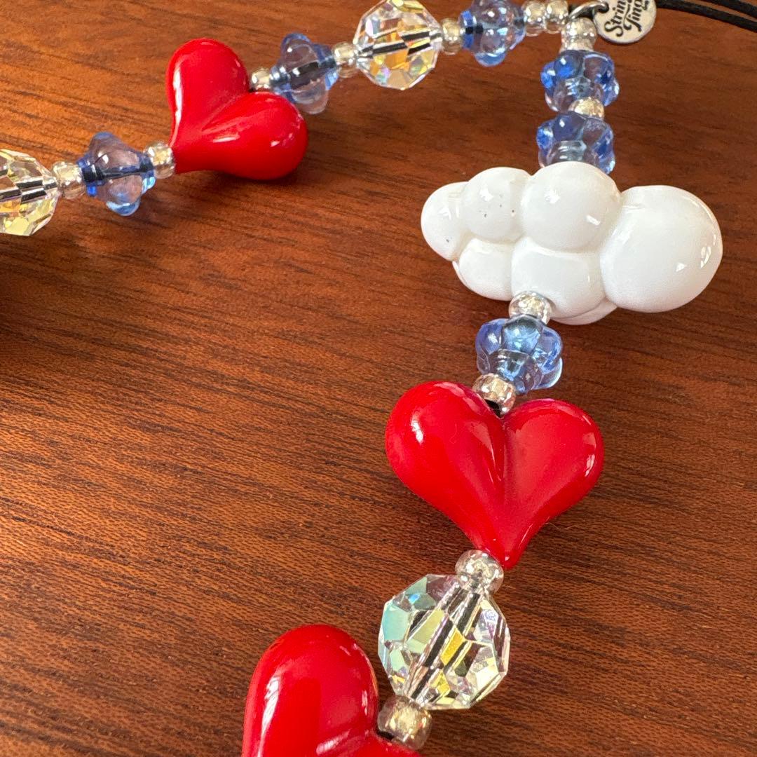 String Ting ストリングティング スマホストラップ　雲　ハート　美品