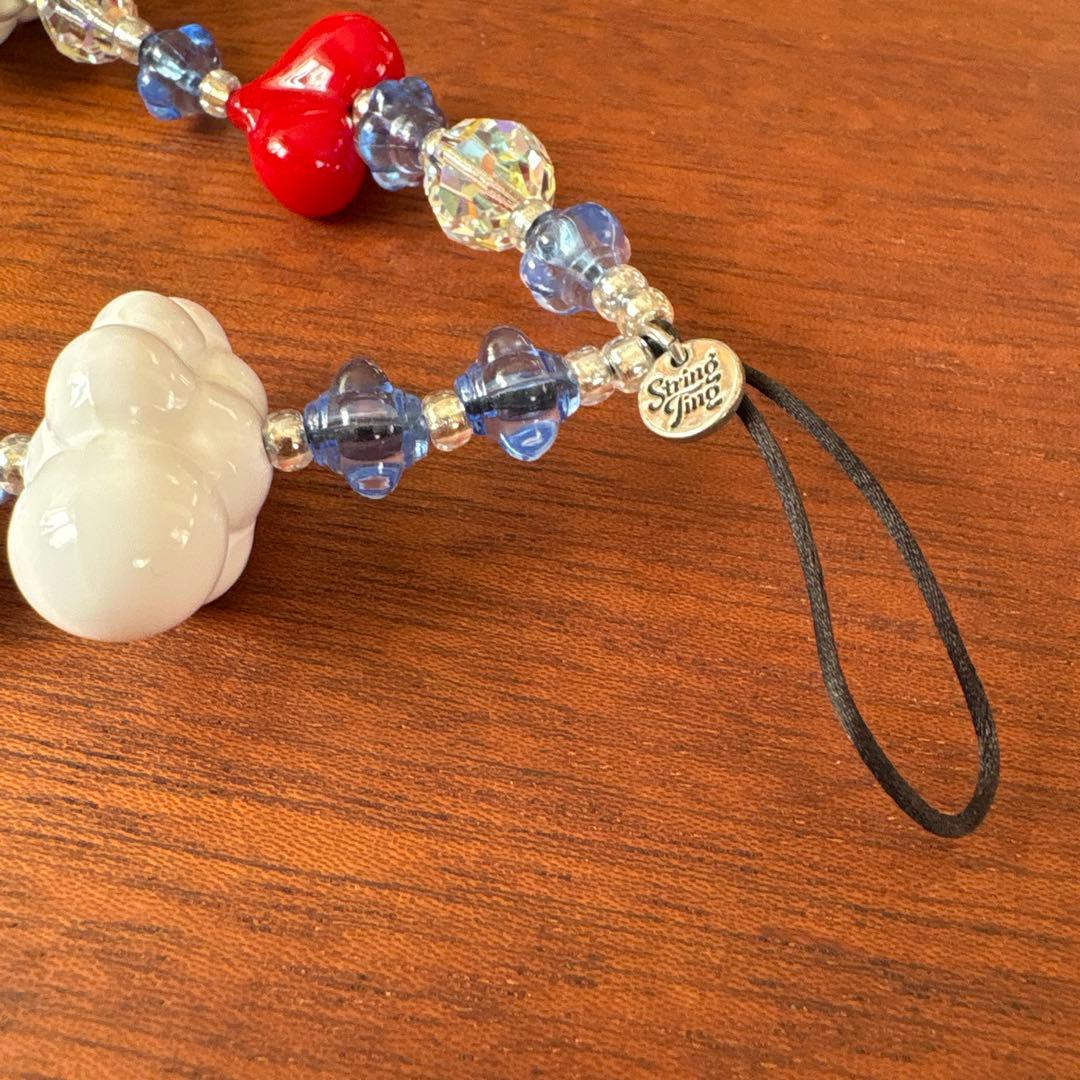 String Ting ストリングティング スマホストラップ　雲　ハート　美品