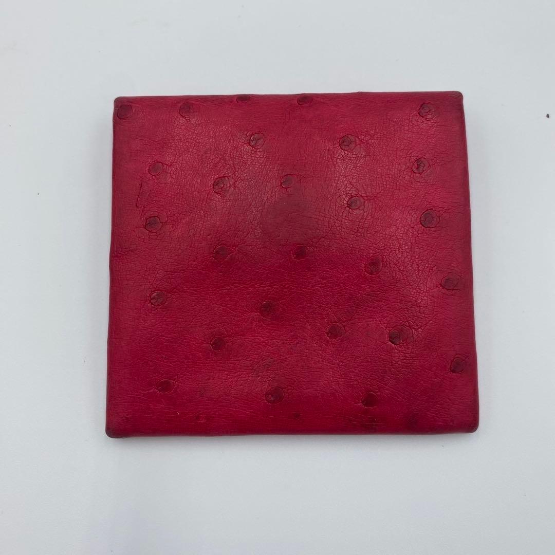 美品　HERMES エルメス　ケース　オーストリッチ　レッド　70